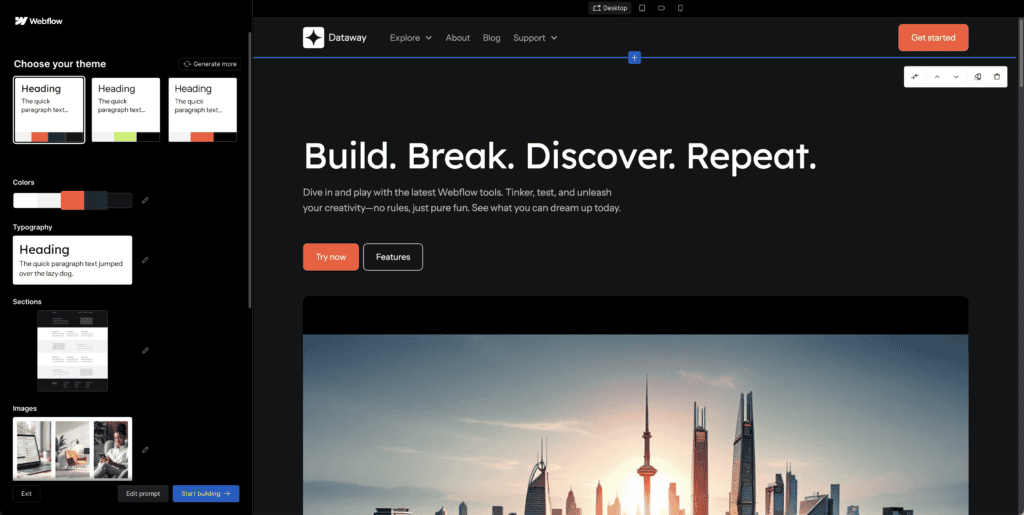 Choose theme webflow